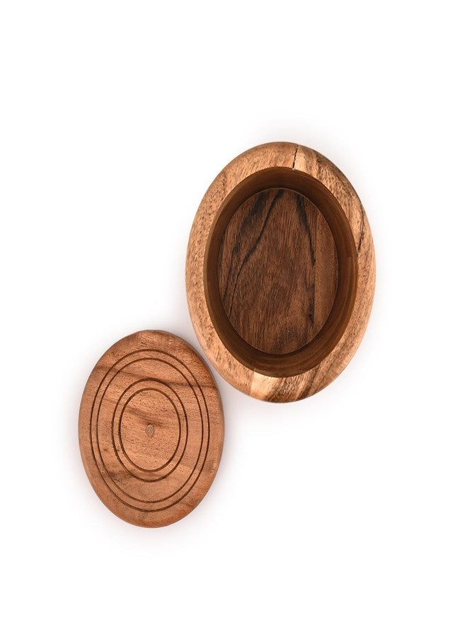 Kaizen Casa Food Jars & Canisters Acacia Wood round wooden storage jar with Lid for Sugar,Tea,Coffee,Snack,Spice,Herbs (4.5"X 4.5" X 6") - Image 5